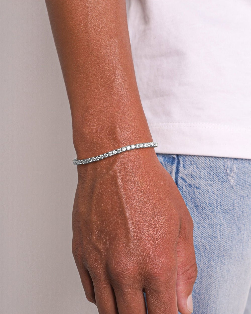 BRACCIALE TENNIS CRYSTAL 3MM - ORO 18 CARATI