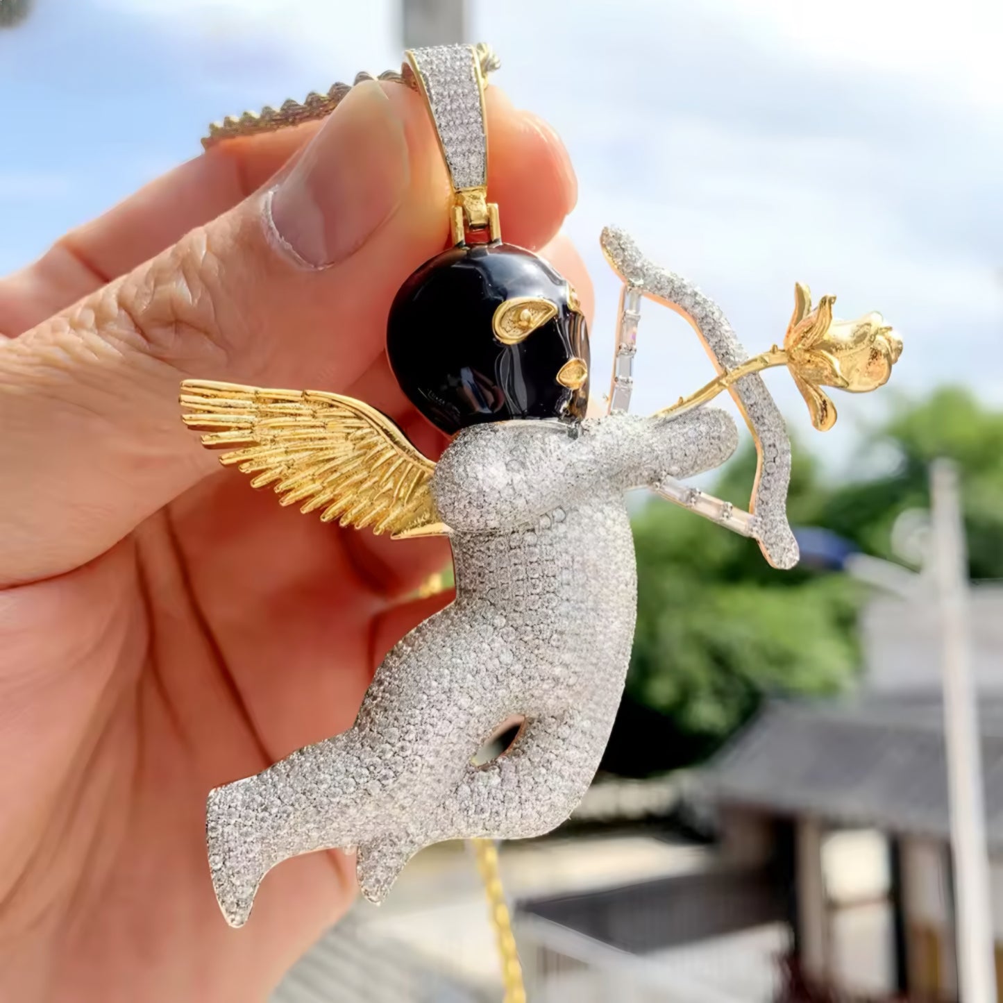 PENDENTE CUPIDO - ORO 18 CARATI
