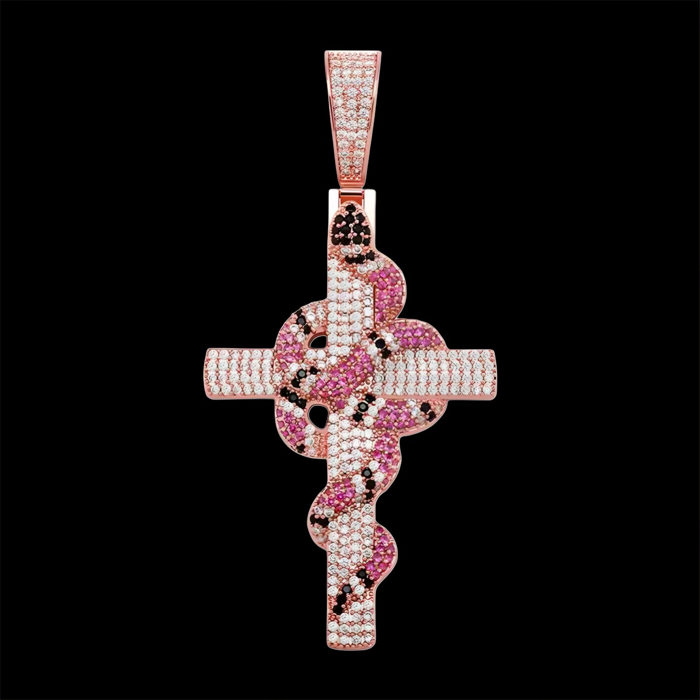 Pendente Croce Big Snake - Oro 18 Carati