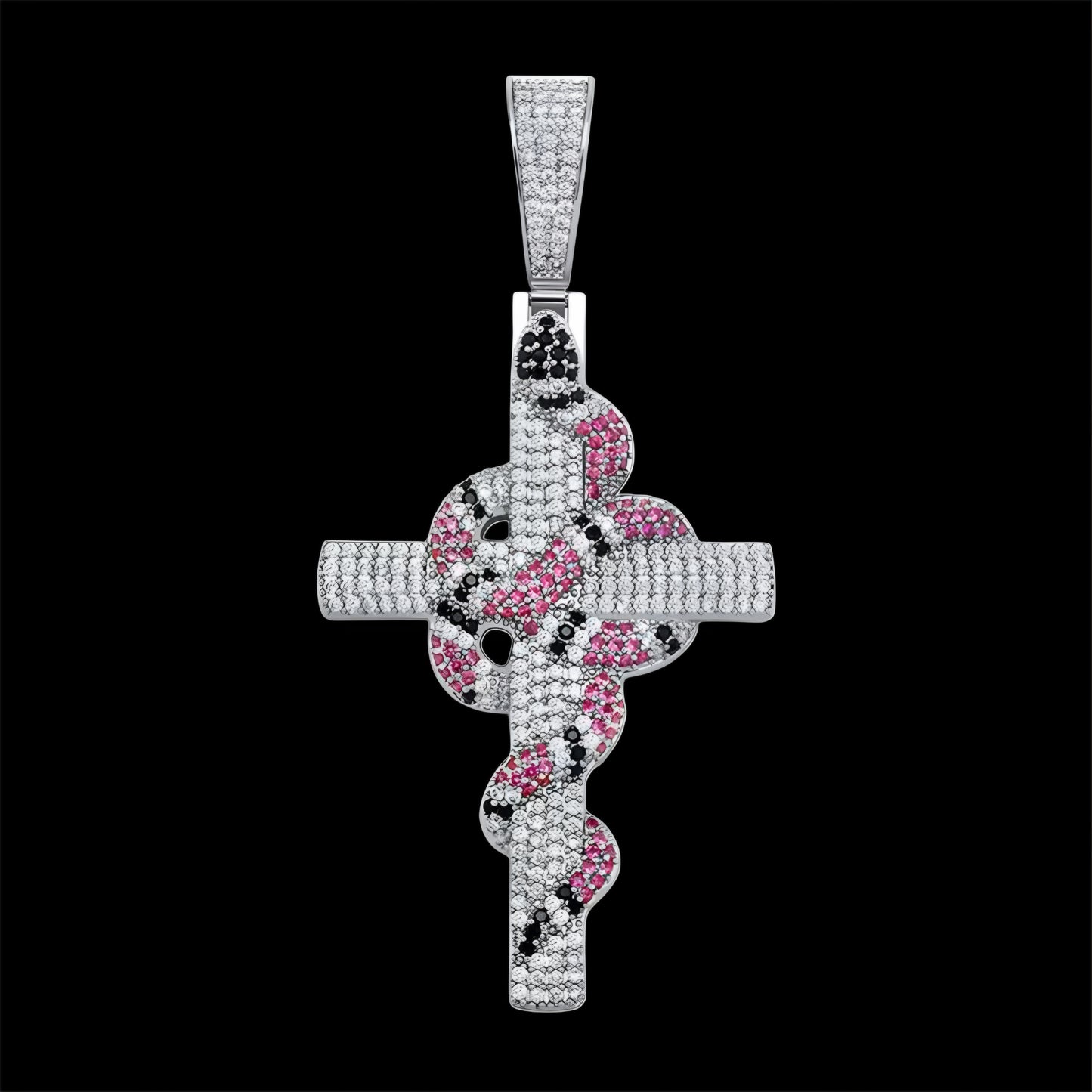 Pendente Croce Big Snake - Oro 18 Carati