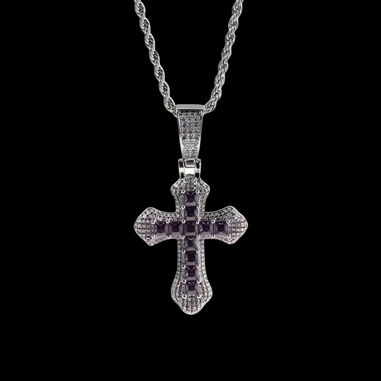 PENDENTE CROCE LUXURY - ORO 18 CARATI