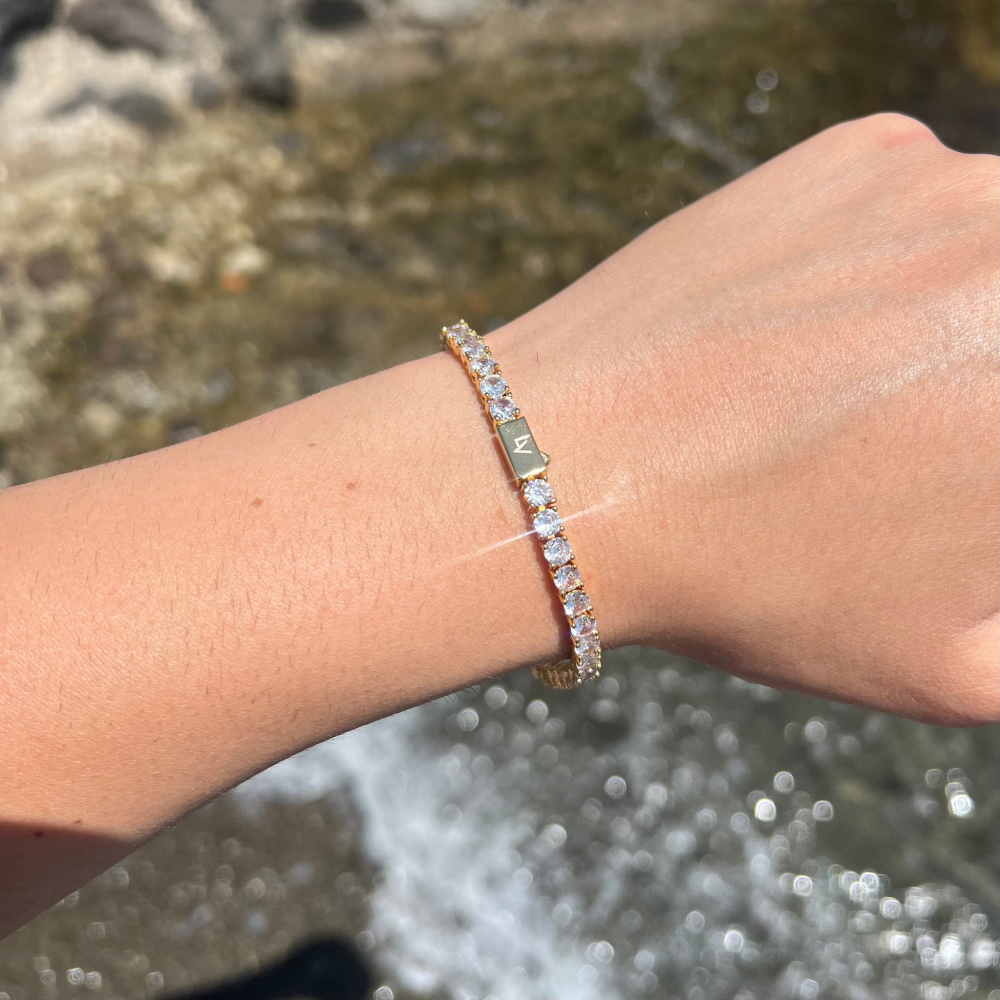 BRACCIALE TENNIS CRYSTAL 4MM - ORO 18 CARATI