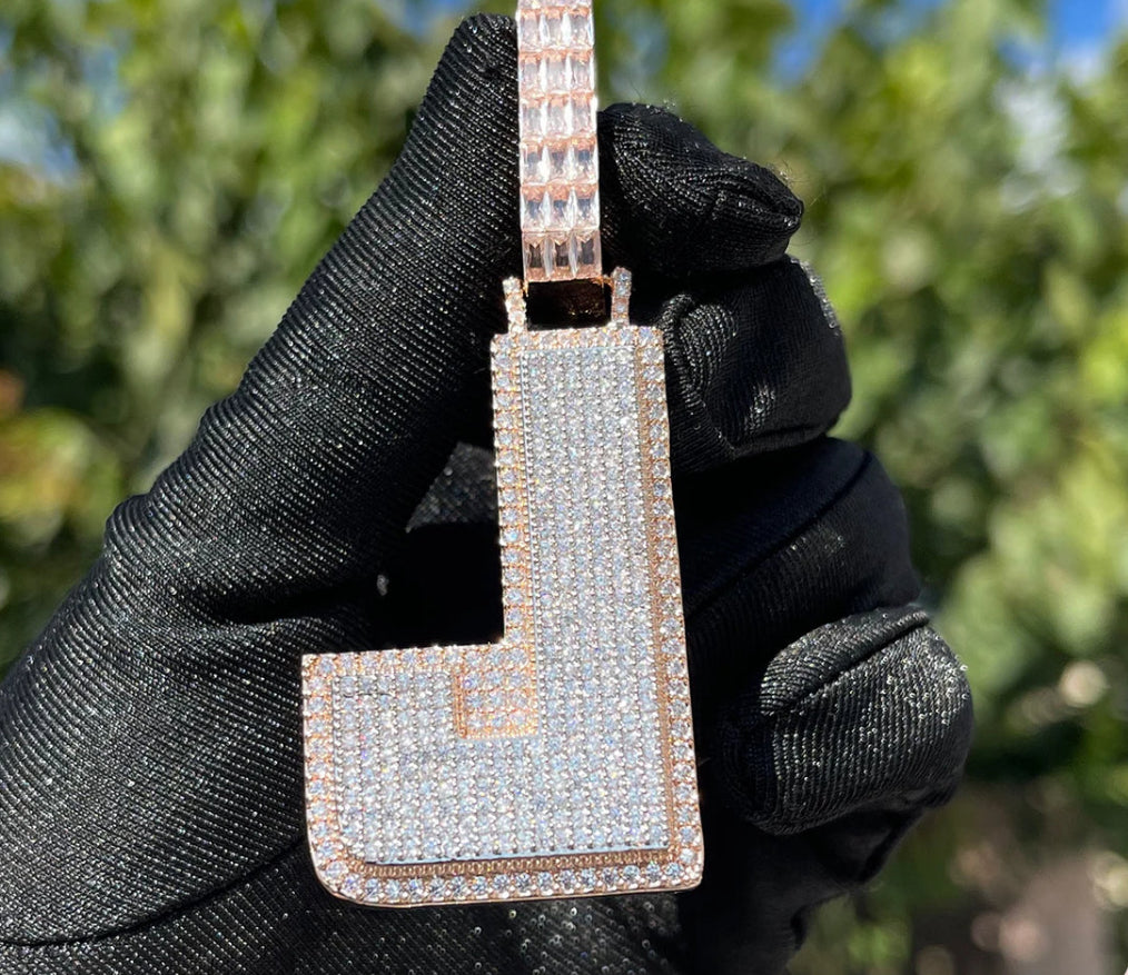 Pendente Personalizzato Baguette - Oro 18K