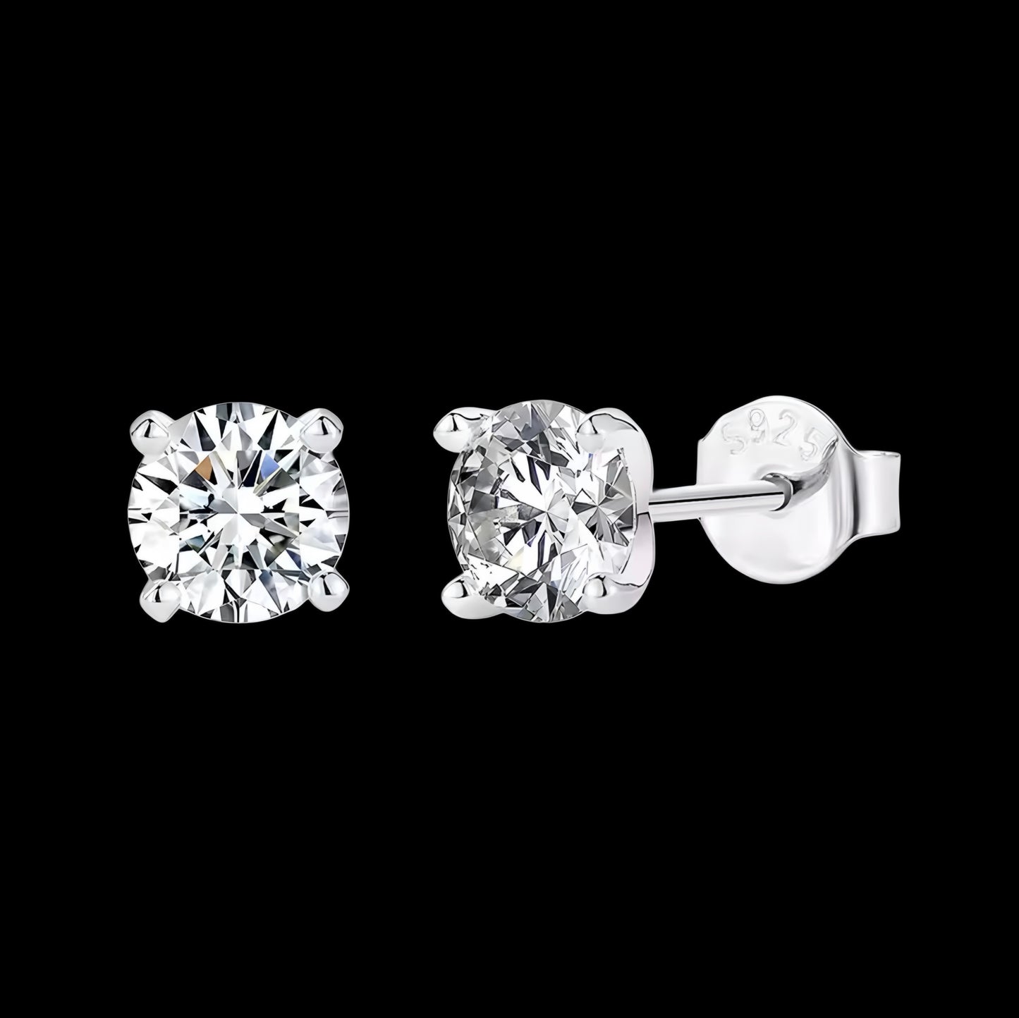 ORECCHINI MOISSANITE LIGHT 925. - ORO BIANCO 18 CARATI