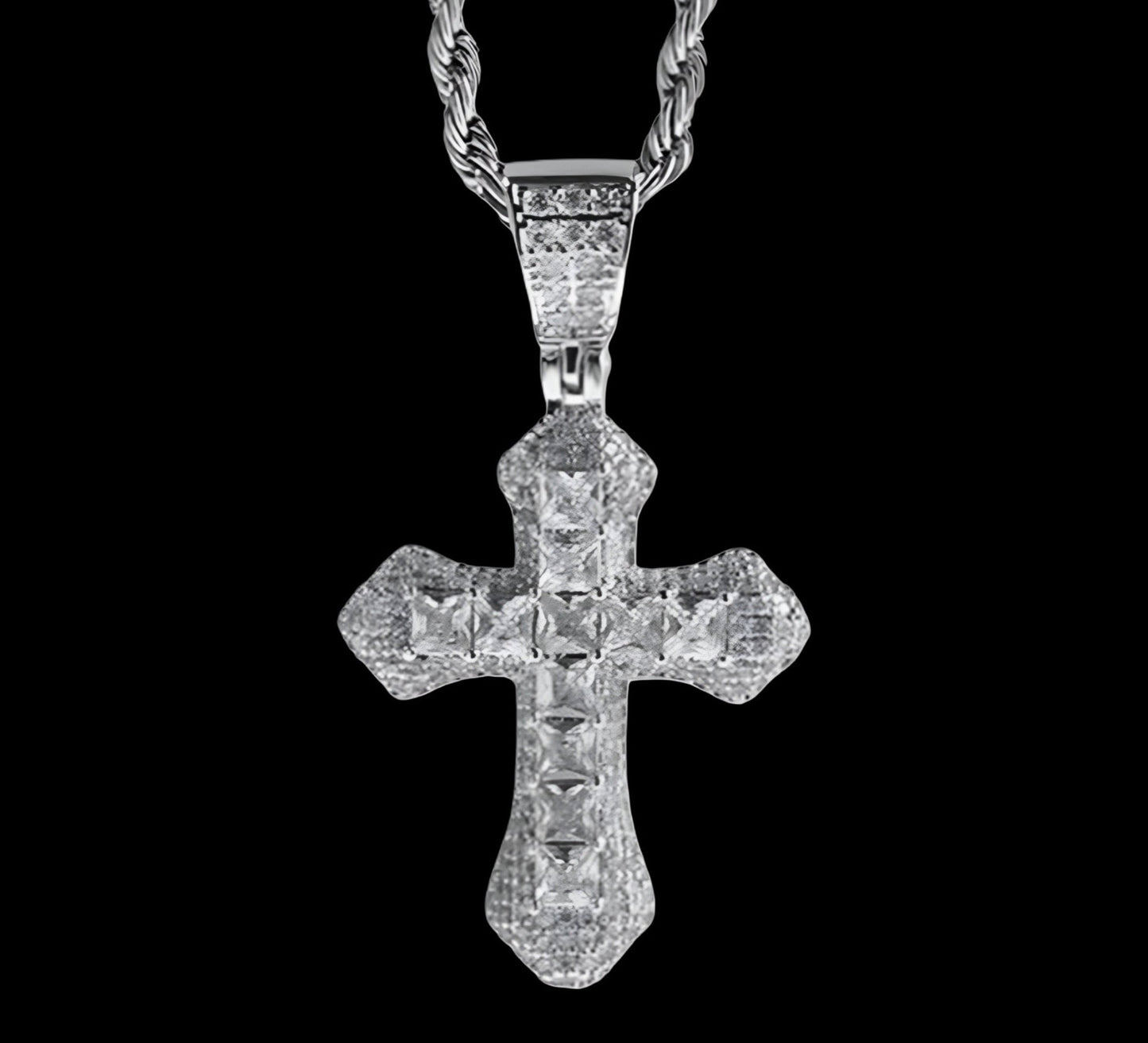 PENDENTE CROCE LUXURY - ORO 18 CARATI