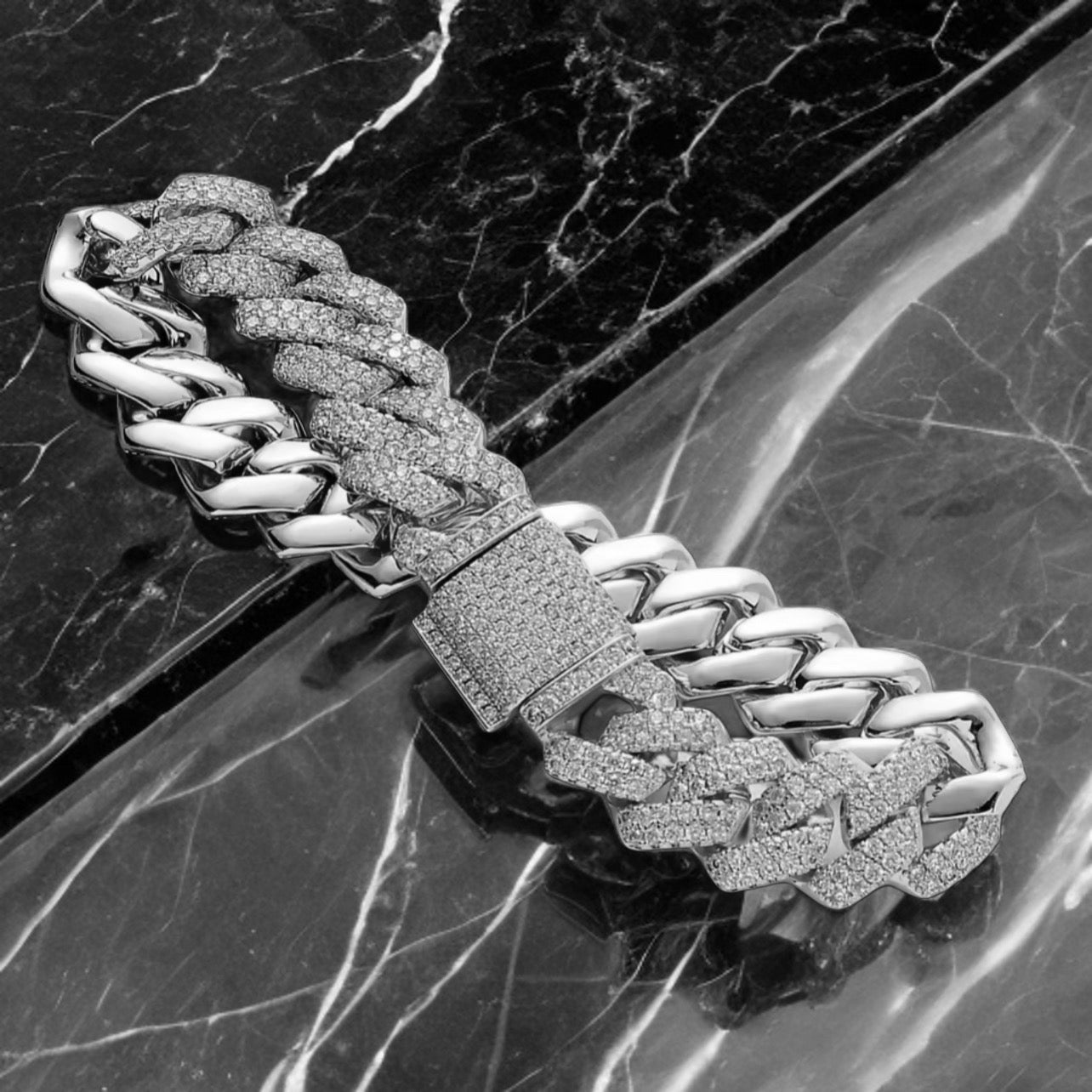 BRACCIALE CUBAN DIAMOND 13MM - ORO 18 CARATI