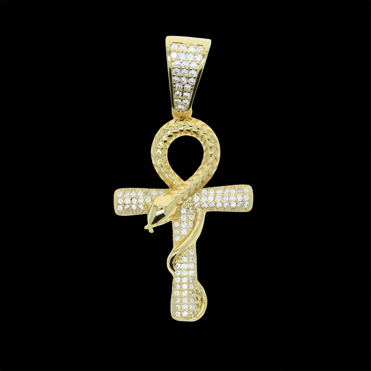 PENDENTE CROCE SNAKE - ORO 18 CARATI
