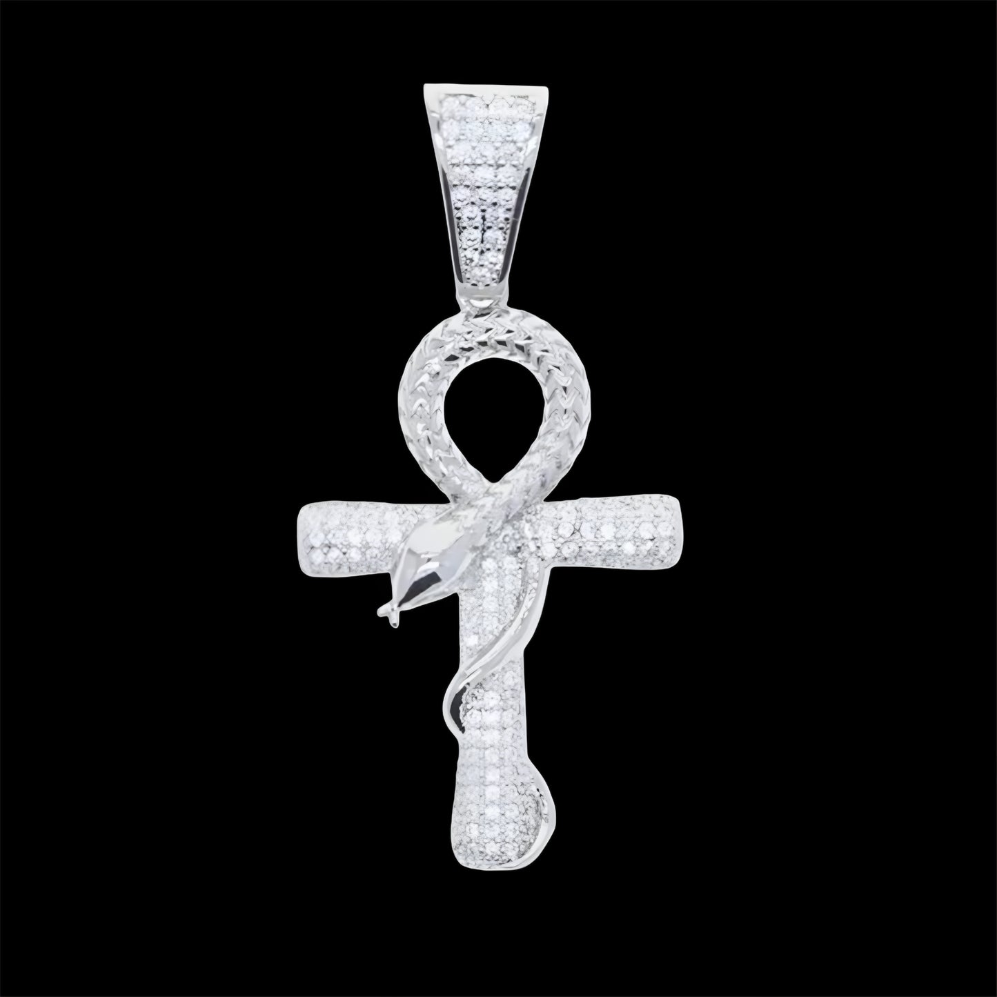 PENDENTE CROCE SNAKE - ORO 18 CARATI
