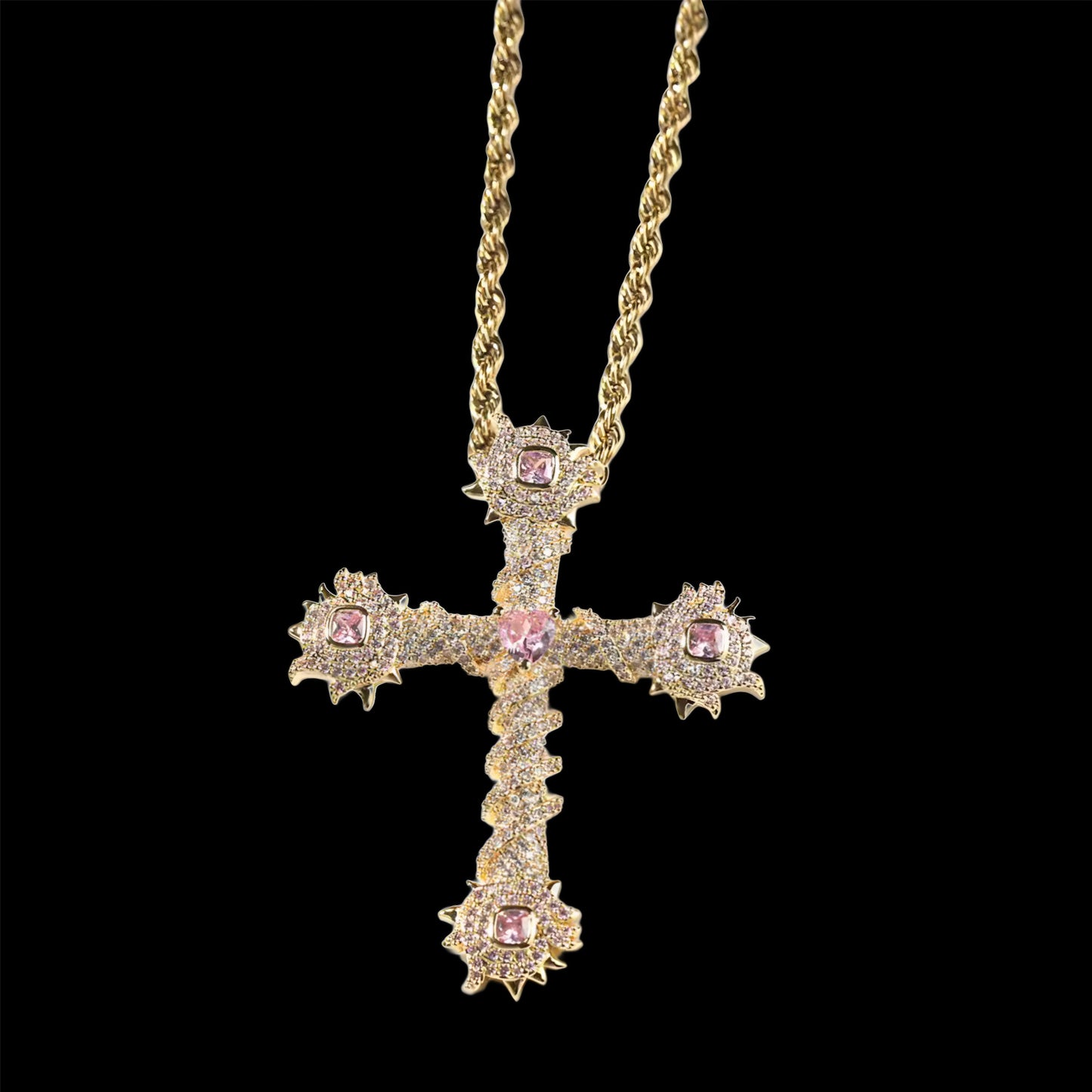 PENDENTE CROCE THORNS - ORO 18 CARATI