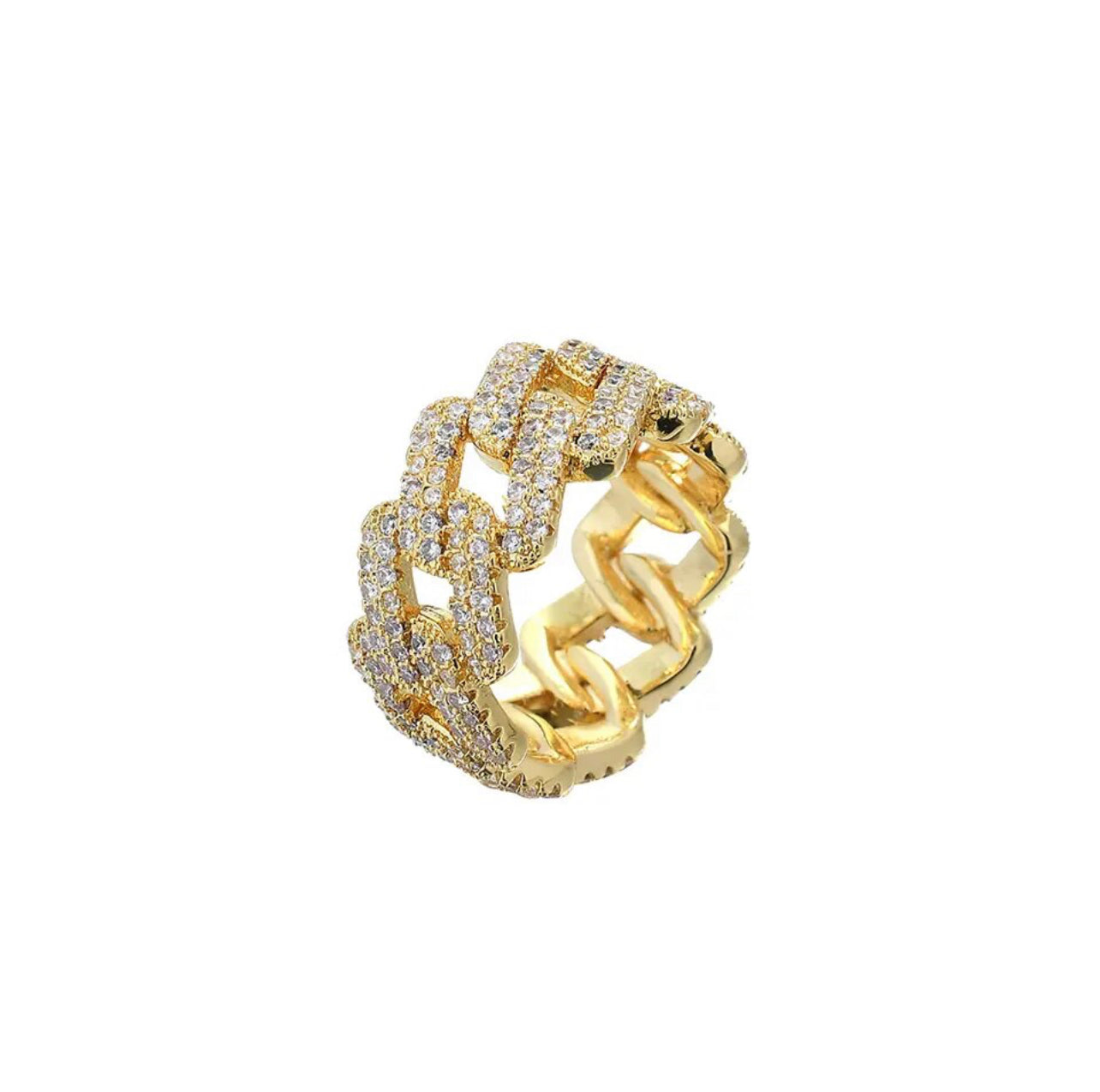 Anello Cuban Diamond 13mm - Oro 18K