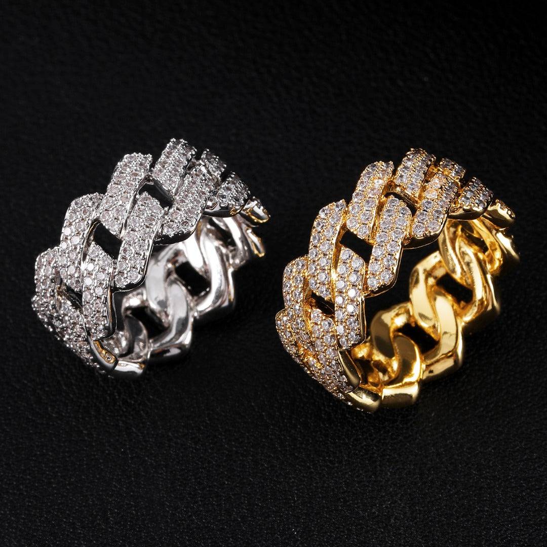 Anello Cuban Diamond 13mm - Oro 18K