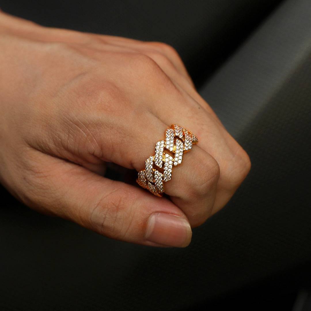 Anello Cuban Diamond 13mm - Oro 18K