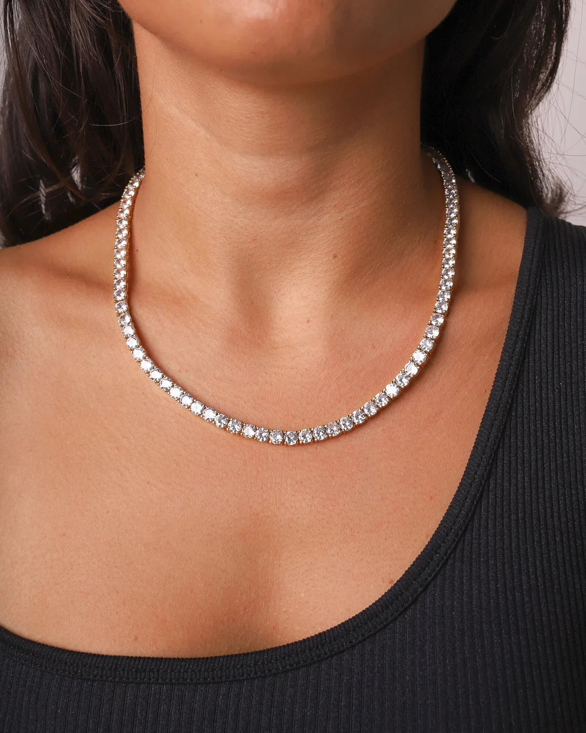 Collana Tennis Crystal - Oro 18K