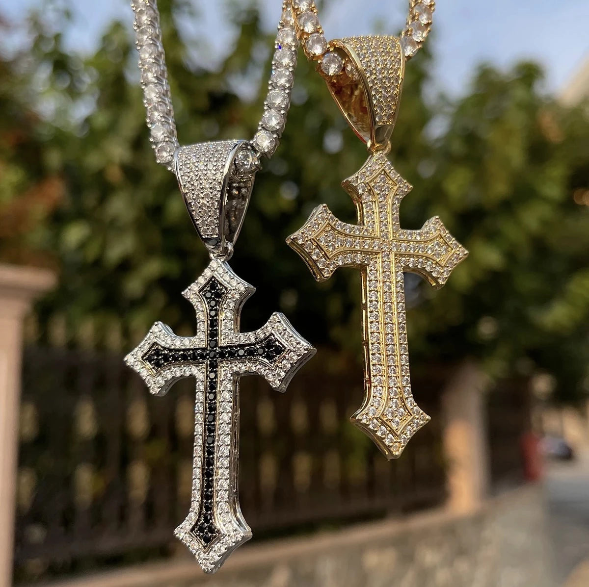 PENDENTE CROCE BIG GHOTIC - ORO 18 CARATI