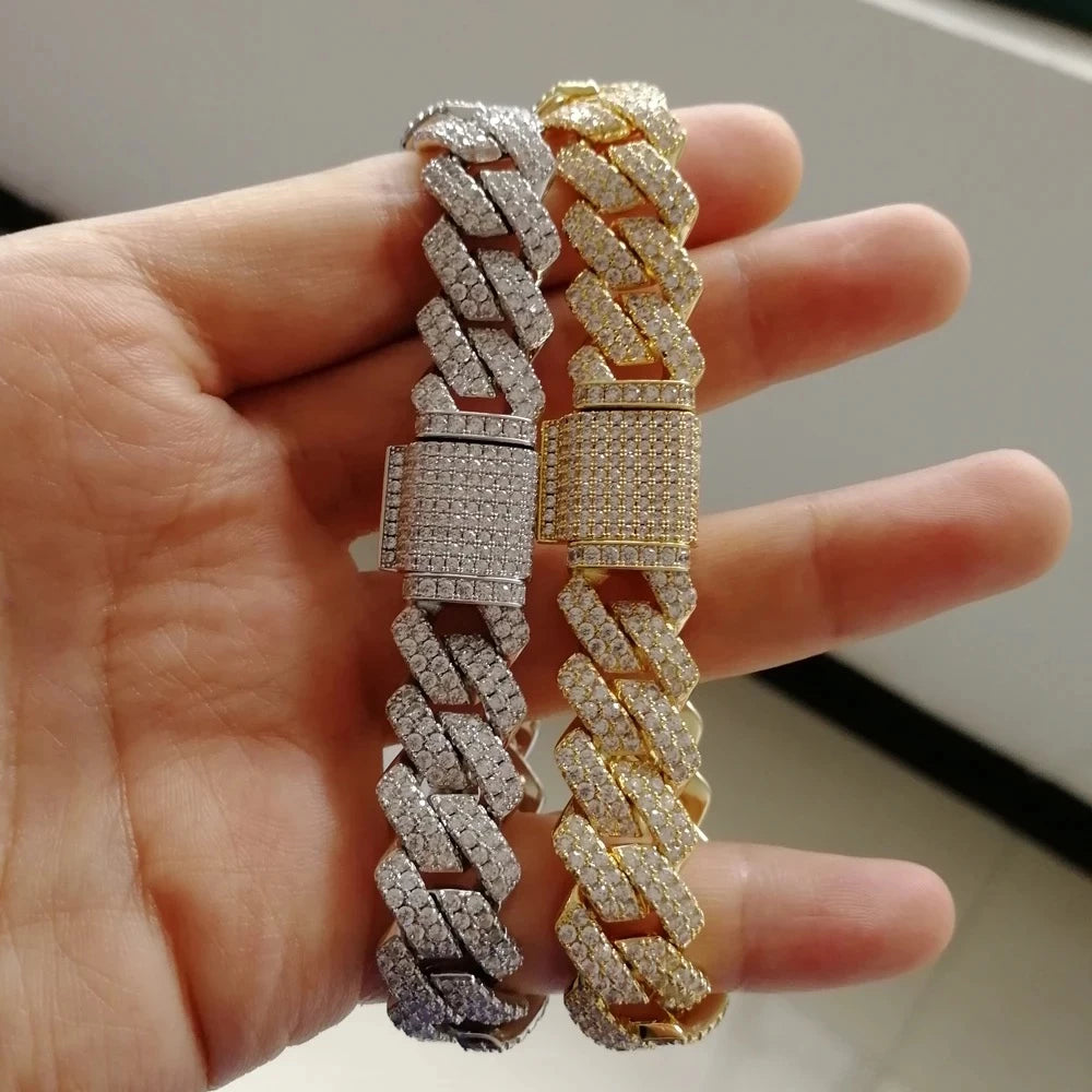 BRACCIALE CUBAN DIAMOND 13MM - ORO 18 CARATI