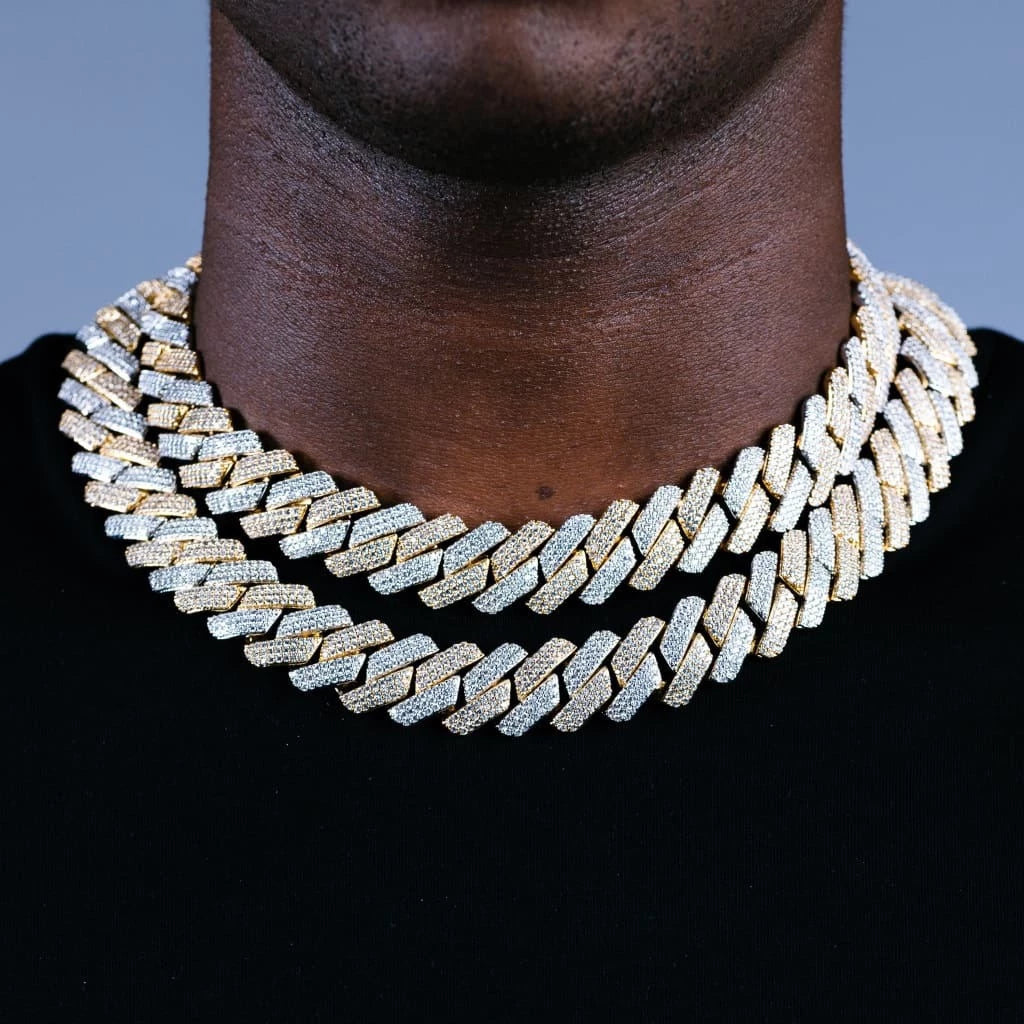 COLLANA CUBAN DIAMOND 19MM - ORO 18 CARATI