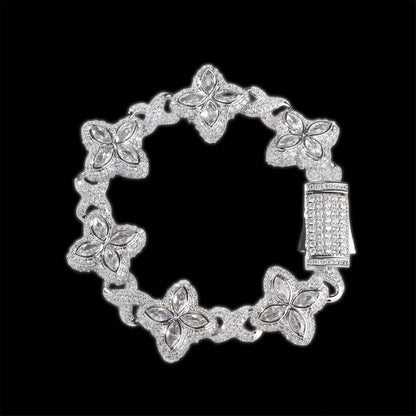 BRACCIALE CRYSTAL PETALS - ORO 18 CARATI