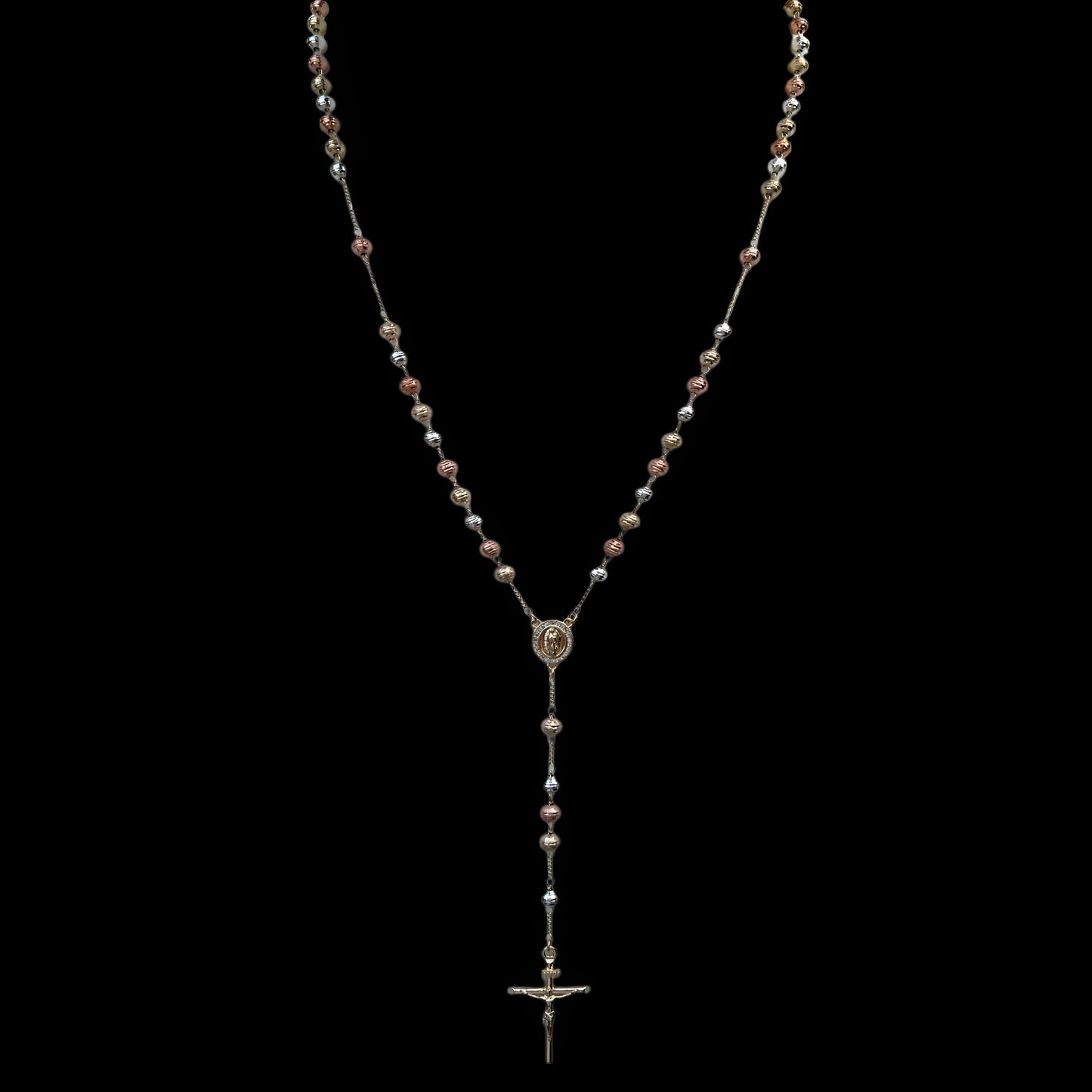 ROSARIO SFERE SFACCETTATO 4MM - ORO 18 CARATI