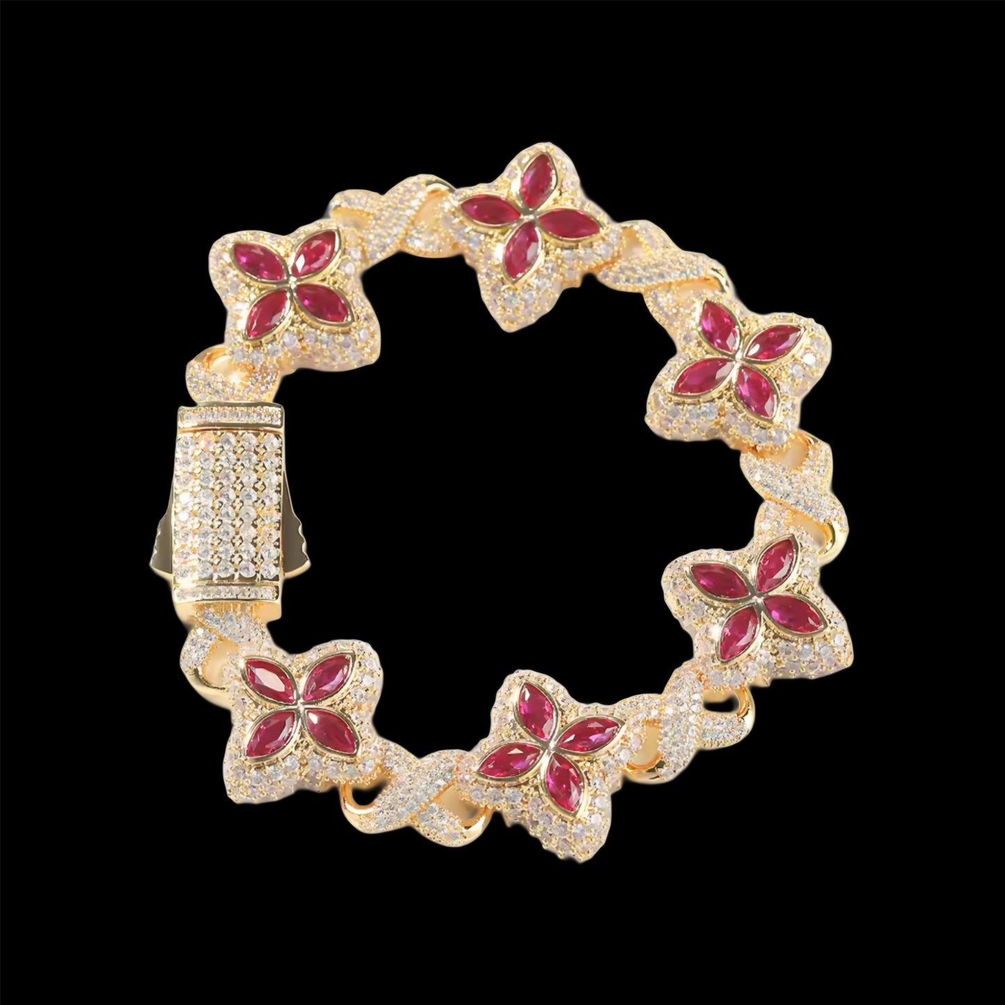 BRACCIALE CRYSTAL PETALS - ORO 18 CARATI