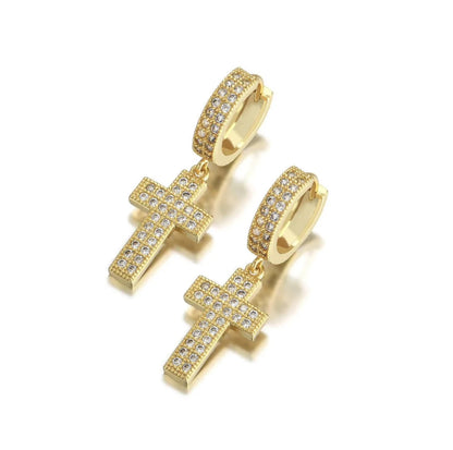 Orecchini Luxury Cross. - Oro 14K