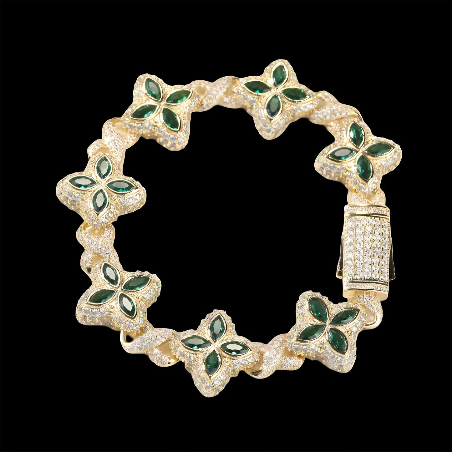 BRACCIALE CRYSTAL PETALS - ORO 18 CARATI