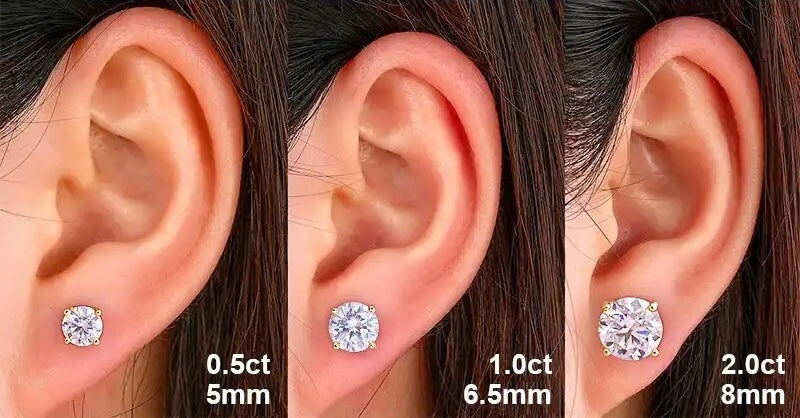 ORECCHINI MOISSANITE LIGHT 925. - ORO BIANCO 18 CARATI