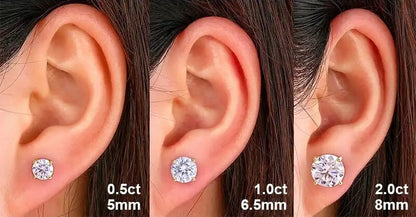 ORECCHINI MOISSANITE LIGHT 925. - ORO BIANCO 18 CARATI