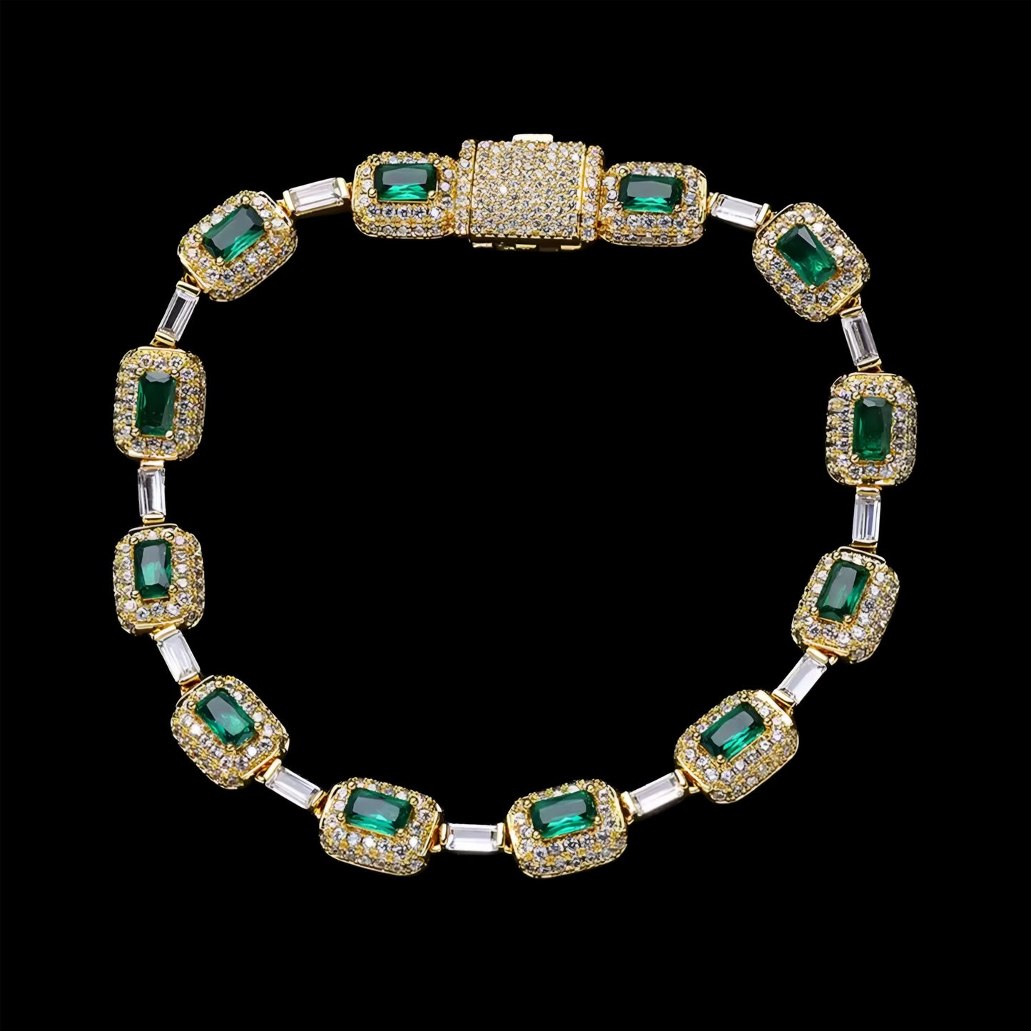 BRACCIALE ROYAL EMERALD - ORO 18 CARATI