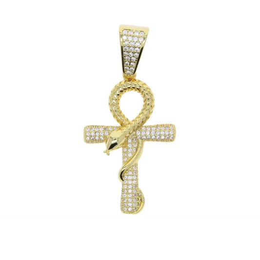 Pendente Croce Snake - Oro 14K