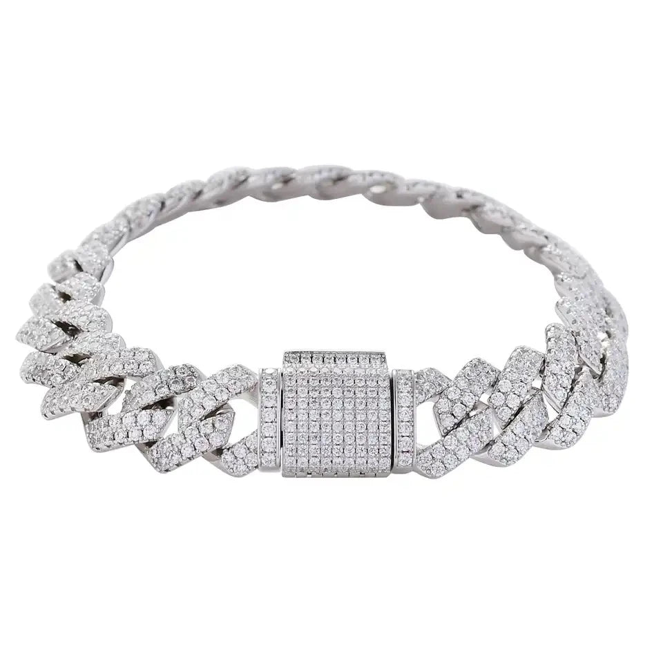 Bracciale Cuban Diamond 13mm - Oro 18K