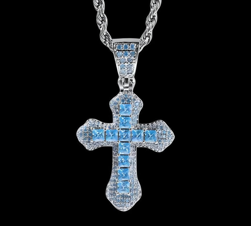 PENDENTE CROCE LUXURY - ORO 18 CARATI