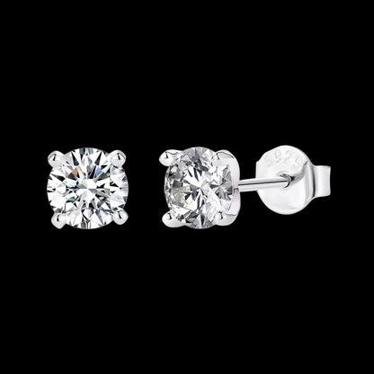 ORECCHINI MOISSANITE LIGHT 925. - ORO BIANCO 18 CARATI