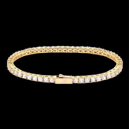 BRACCIALE TENNIS CRYSTAL 3MM - ORO 18 CARATI