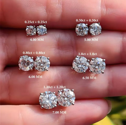 ORECCHINI MOISSANITE LIGHT 925. - ORO BIANCO 18 CARATI
