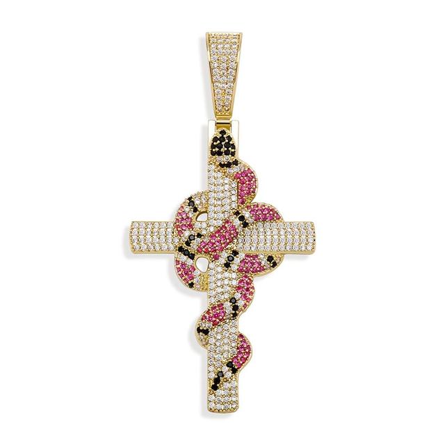 Pendente Croce Big Snake - Oro 18K