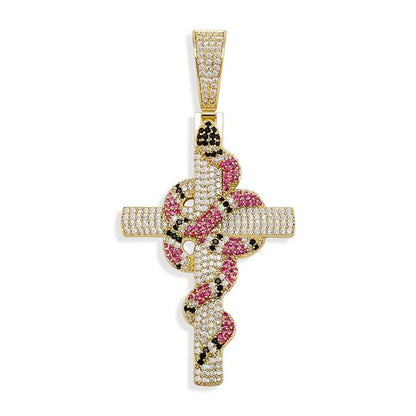 Pendente Croce Big Snake - Oro 18K